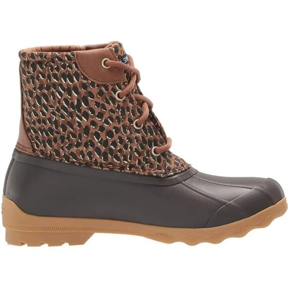 Sperry Girls Youth 6 Leopard Print Waterproof Rubber Port Duck Boots - Picture 1 of 11